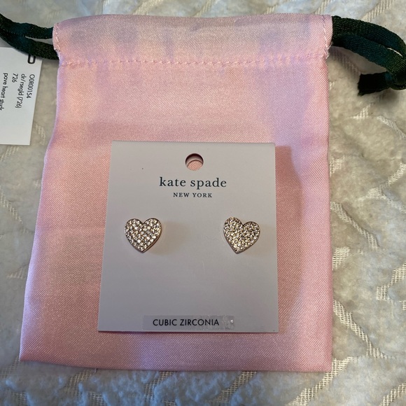 kate spade Jewelry - NWT Kate Spade Heart Shaped Earrings with Dust Bag